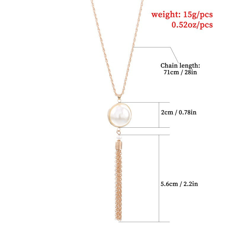 Vintage Geometric Round Pendant Necklace – Long Alloy Design