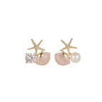 Marine Style Geometric Enamel Stud Earrings – Zinc Alloy Simple Chic