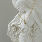 18K Gold Plated Letter Pendant Necklace – PVD Coated Stainless Steel Waterproof Non-Tarnish