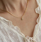 18K Gold Plated Letter Pendant Necklace – PVD Coated Stainless Steel Waterproof Non-Tarnish