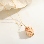 Coastal Charm Necklace - Seashell, Dual Charm, and Nautilus Pendant