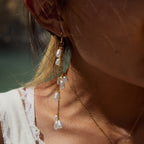 18K Gold Plated Geometric Acrylic Drop Earrings – PVD Coated Stainless Steel Elegant Waterproof Non-Tarnish