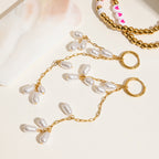 18K Gold Plated Geometric Acrylic Drop Earrings – PVD Coated Stainless Steel Elegant Waterproof Non-Tarnish