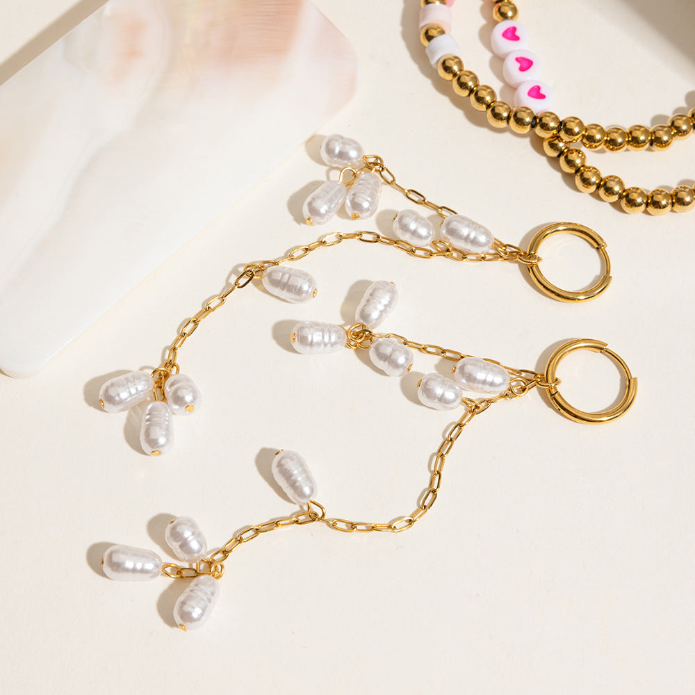 18K Gold Plated Geometric Acrylic Drop Earrings – PVD Coated Stainless Steel Elegant Waterproof Non-Tarnish