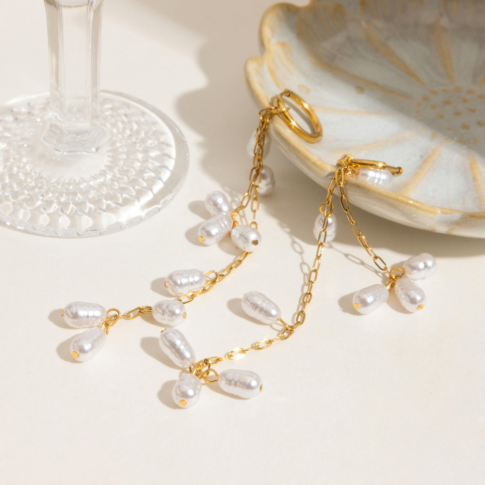 18K Gold Plated Geometric Acrylic Drop Earrings – PVD Coated Stainless Steel Elegant Waterproof Non-Tarnish