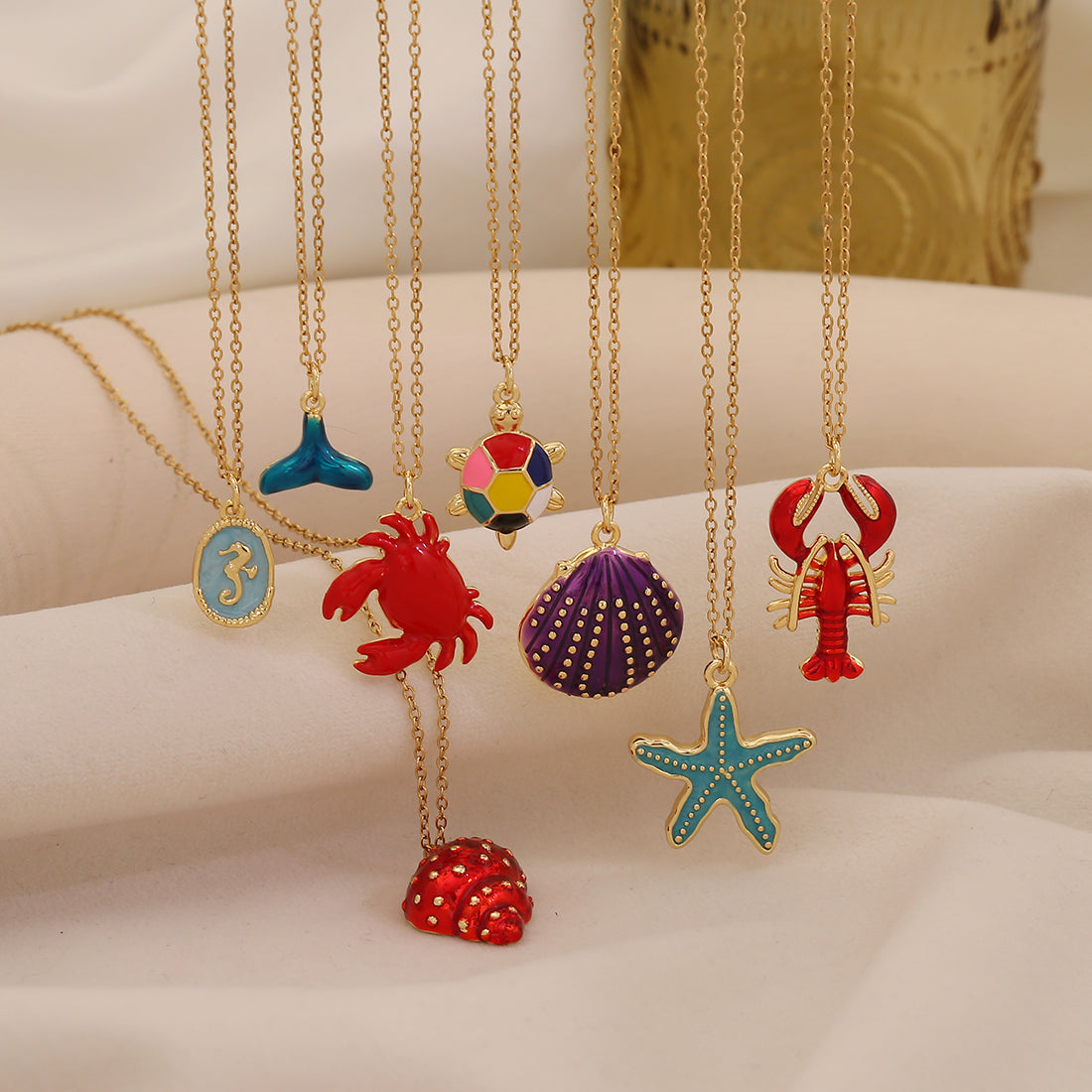 Stainless Steel Ocean-Inspired Pendant Necklaces – Waterproof Non-Tarnish