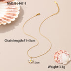 Daisy Pattern Stainless Steel Necklace – Non-Fading Floral Women’s Jewelry