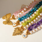 Gemstone & Faux Pearl Pendant Necklace Collection